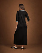 Rochie cu guler contrastant