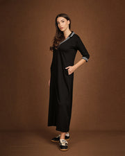 Rochie cu guler contrastant